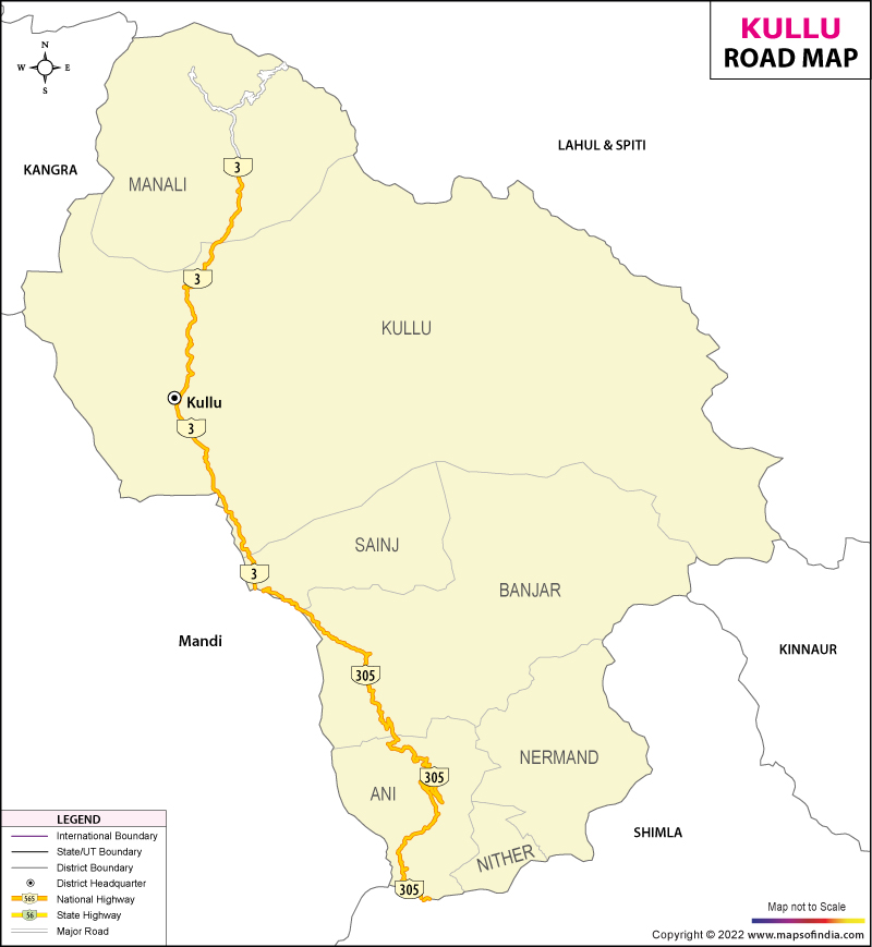 Kullu Road Network Map