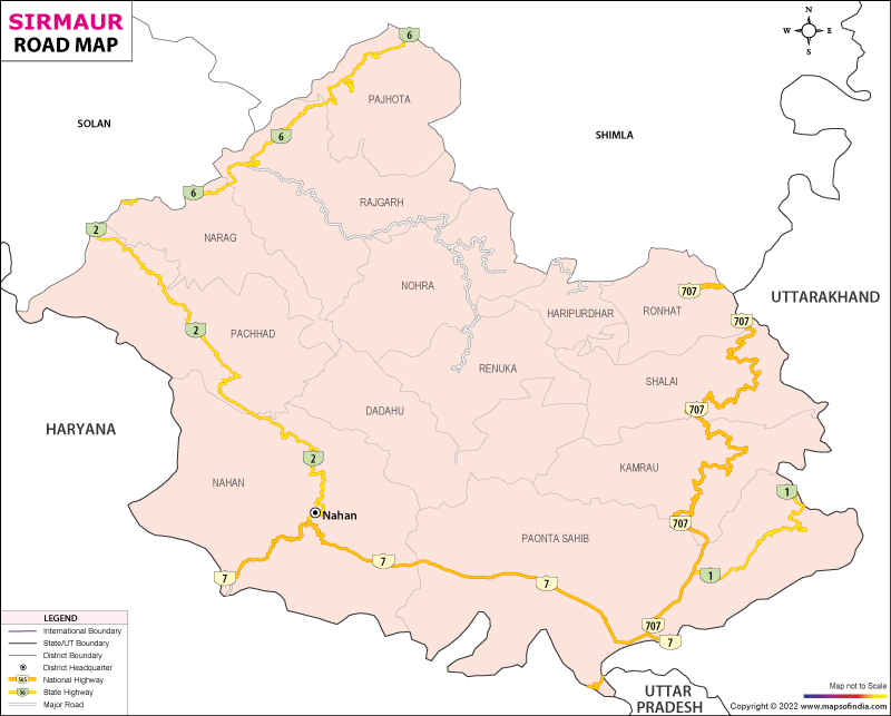 Sirmaur Road Network Map