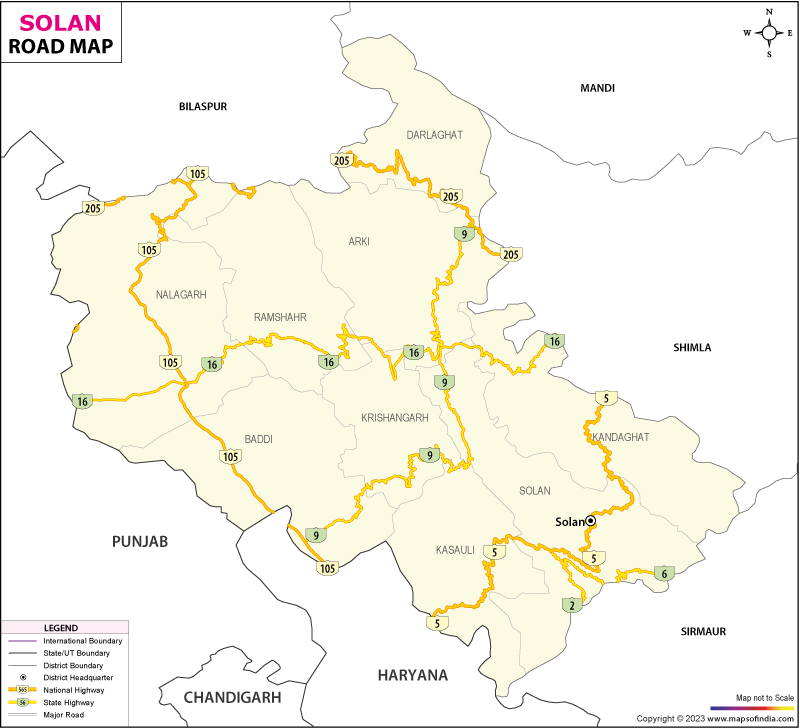 Solan Road Network Map
