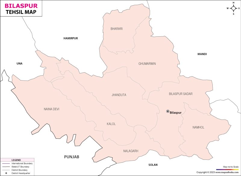 Tehsil Map of Bilaspur