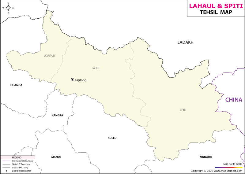 Tehsil Map of Lahaul Spiti