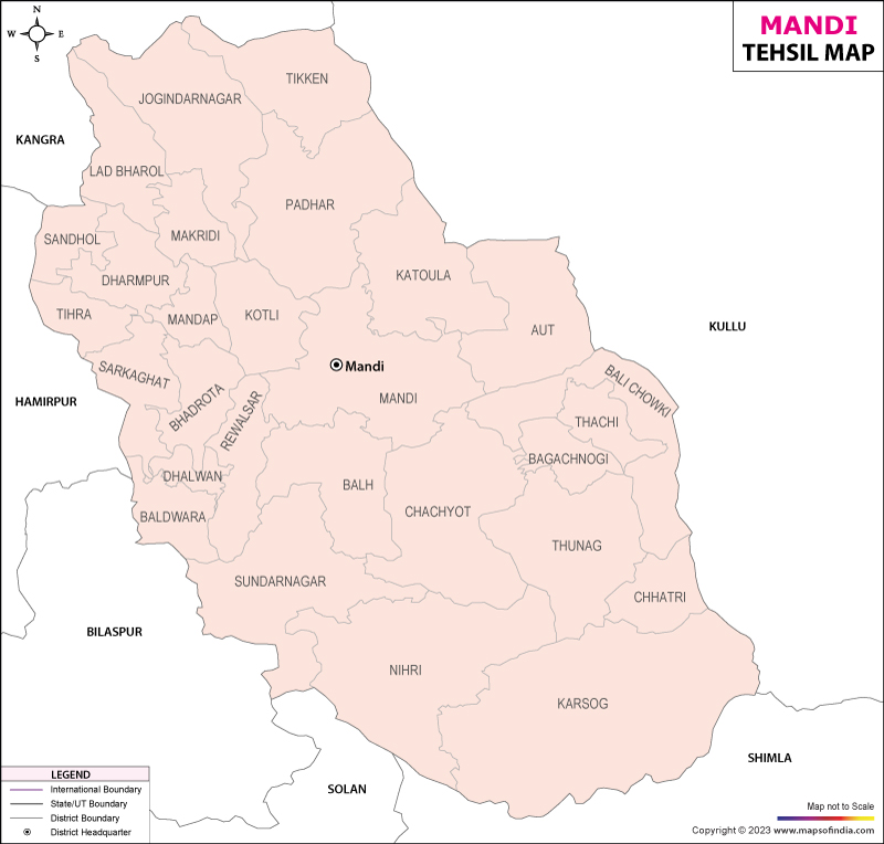 Tehsil Map of Mandi