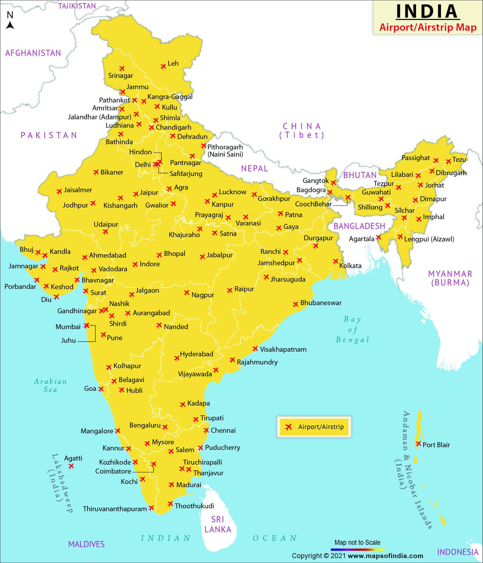 Airports In India India Airports Map