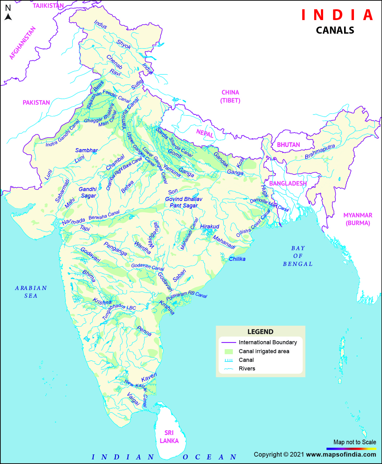 India canals Map