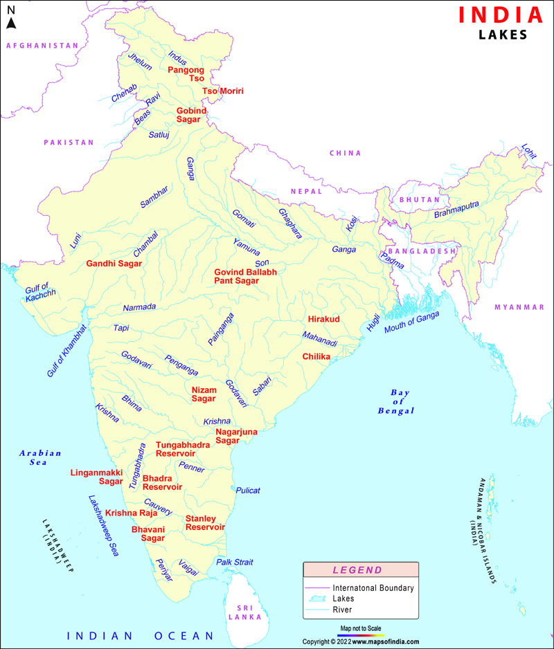 Major Lakes in India