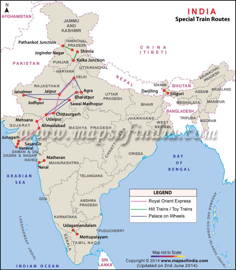Map of Indian Trains