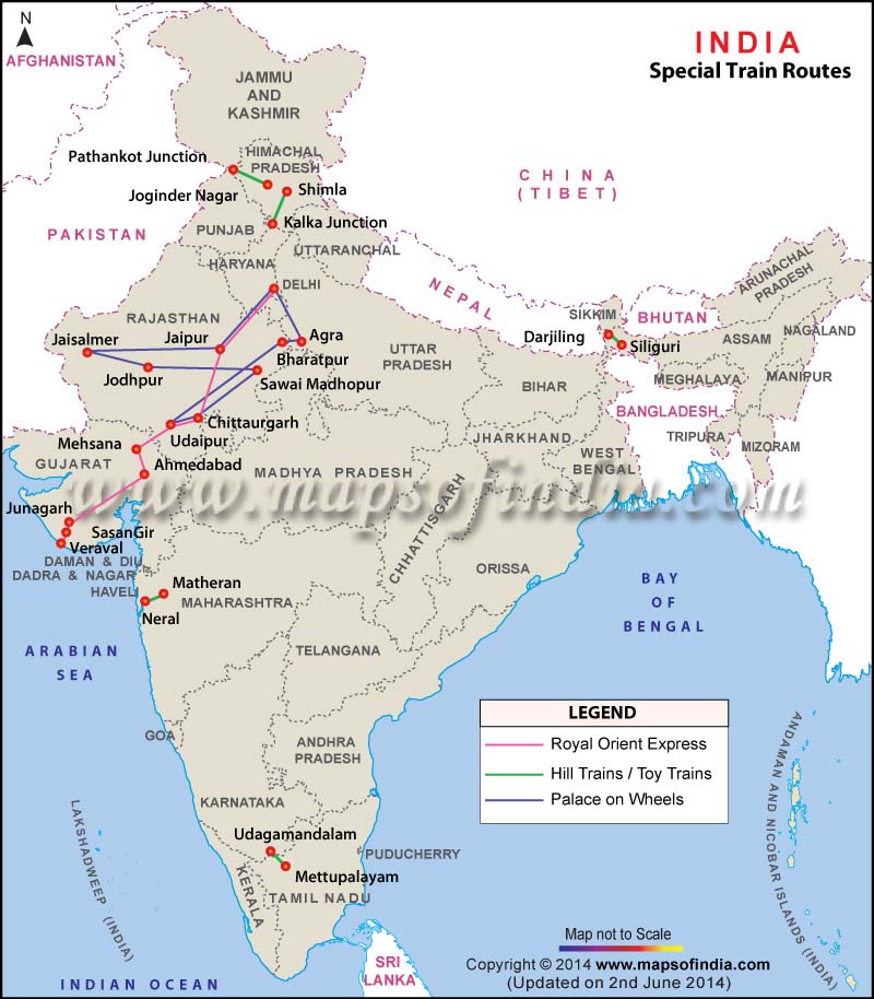 Fatehpur Sikri In India Map Special Trains In India, Map Of Special Trains