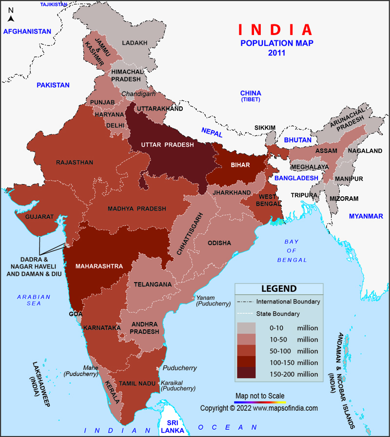 Population Map Of India 2020 India Population Map