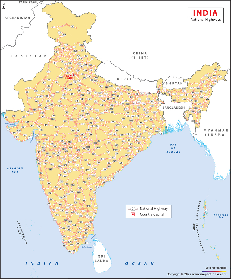indian national highways map National Highways In India National Highway Map Of India indian national highways map