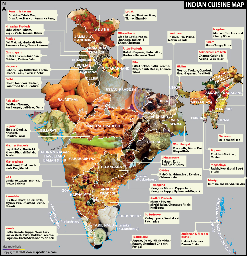 Indian Cuisine Map Indian Food