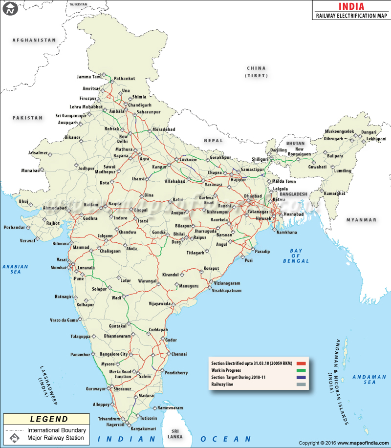 Latest Indian Railway Map Indian Railway Electrification Map