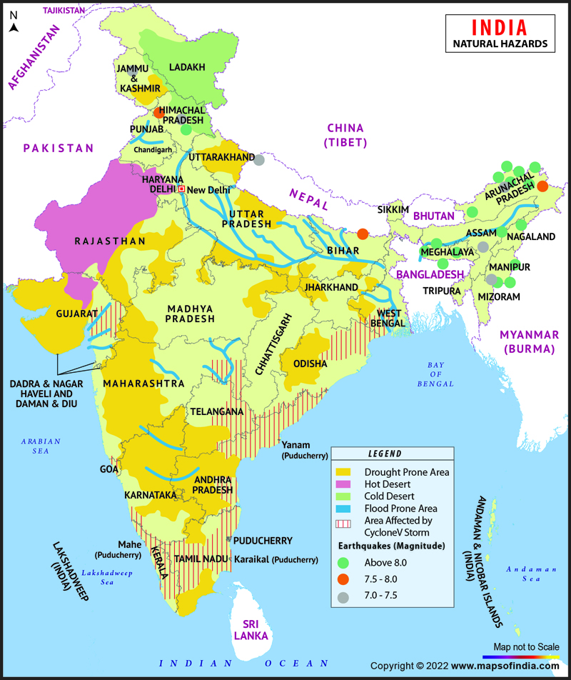 Natural Hazard Map of India