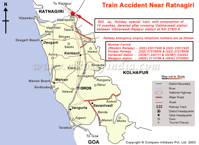 Indian Train Derails near Ratnagiri