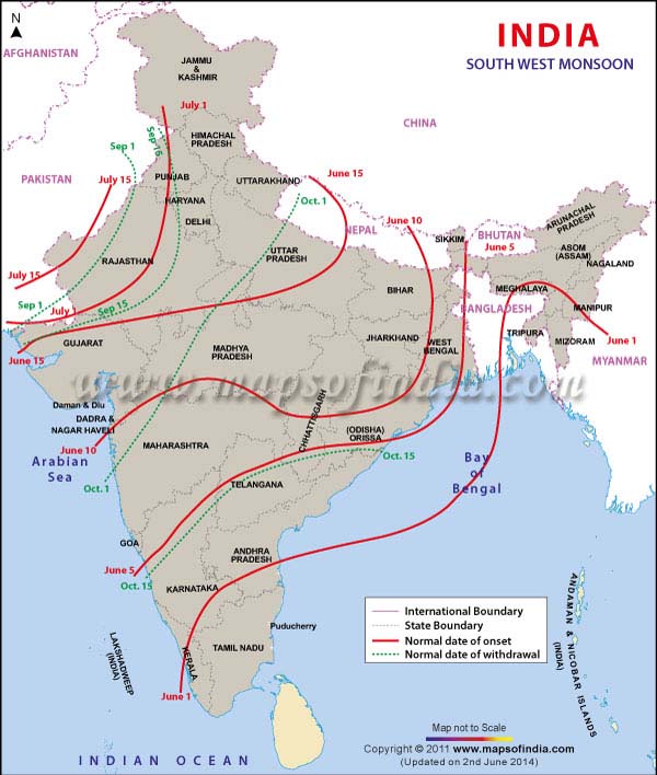 South West Monsoon Map