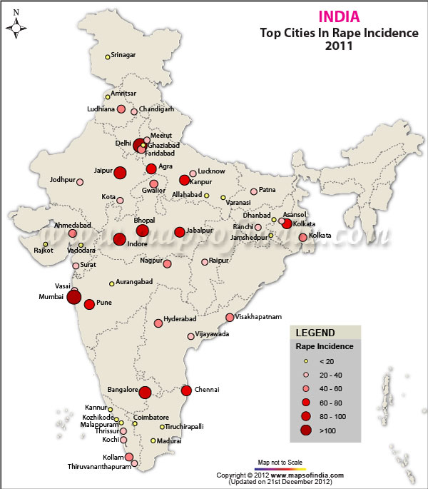 2011 Top Cities by Rape Incidence