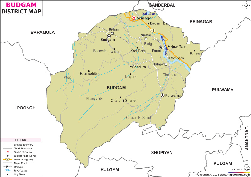 District Map of Budgam