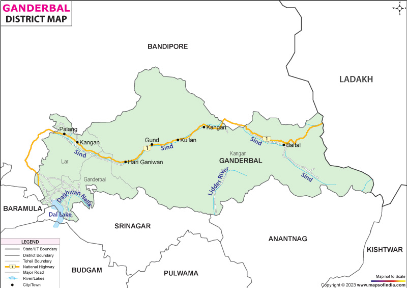 District Map of Ganderbal