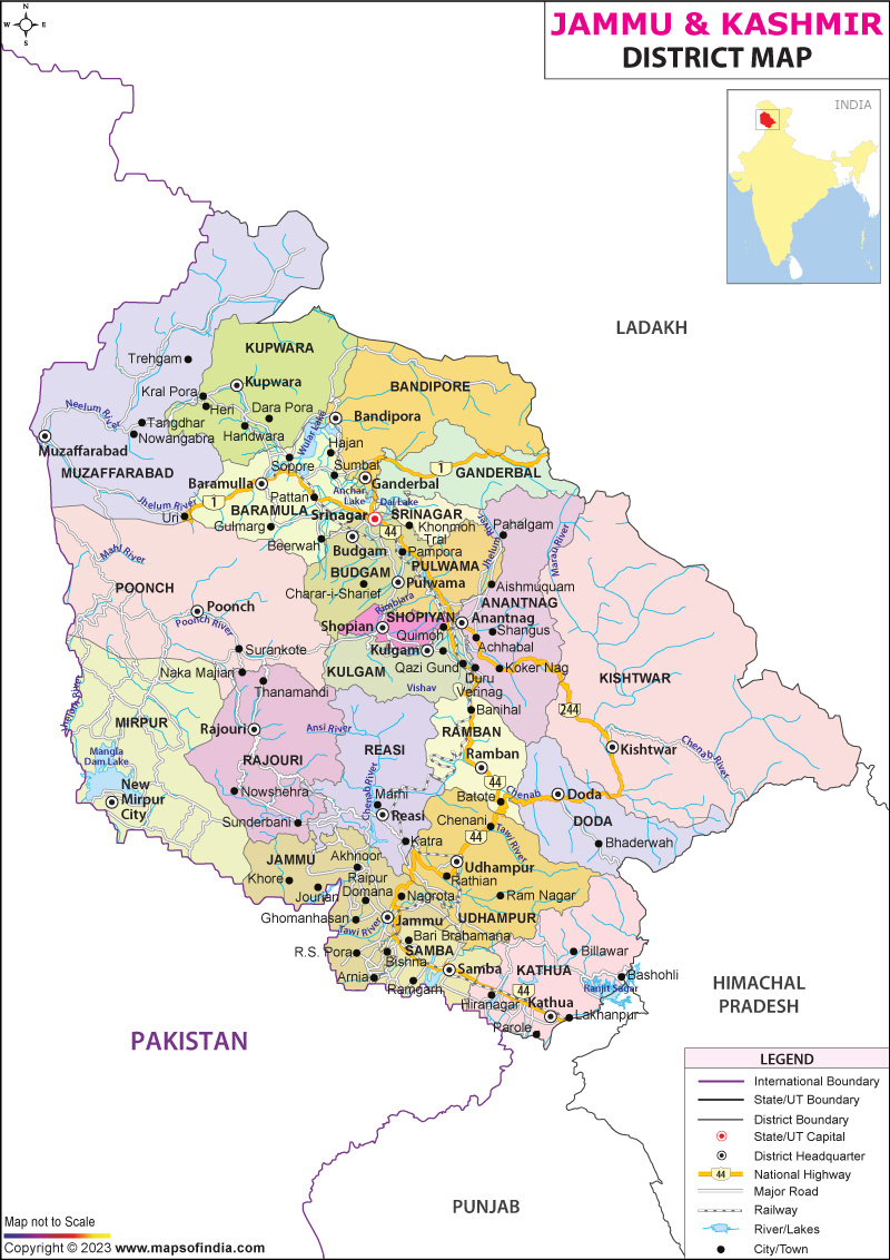District Map of Jammu-And-Kashmir