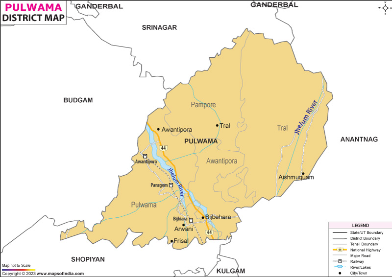District Map of Pulwama