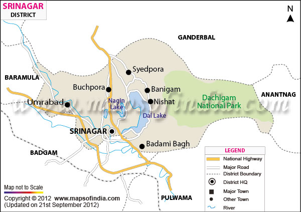 District Map of Srinagar
