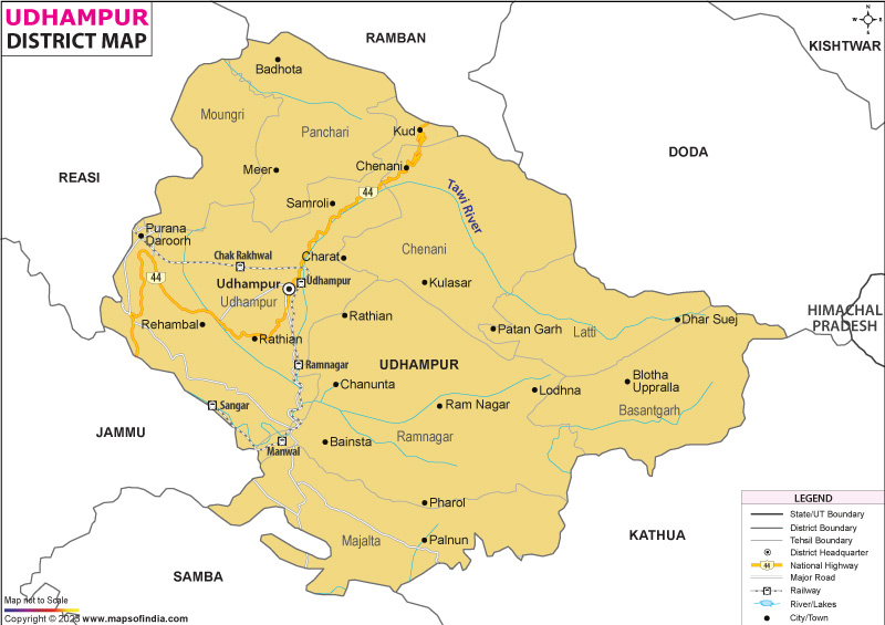 Udhampur District Map