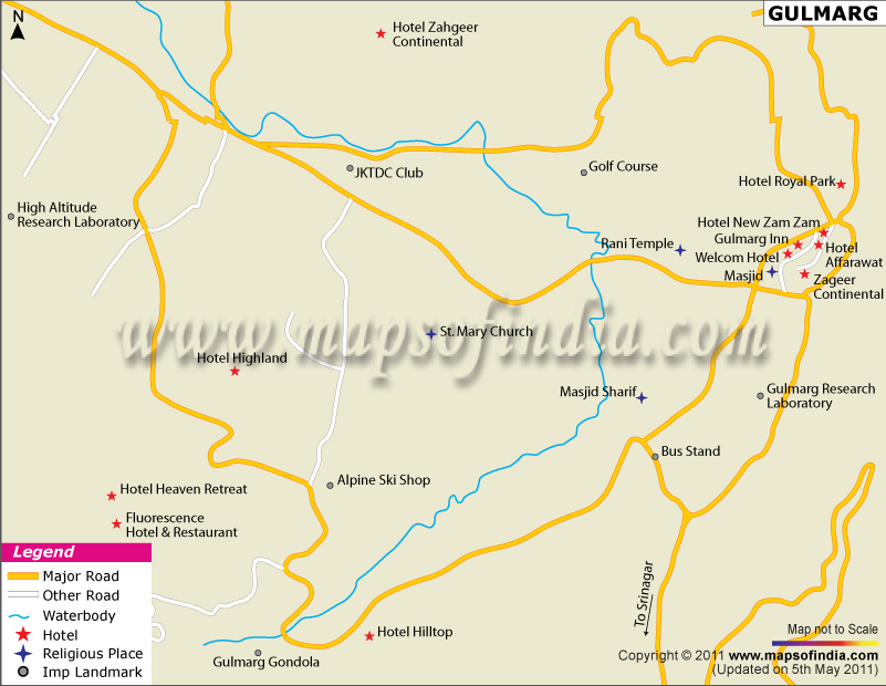 gulmarg tourist map