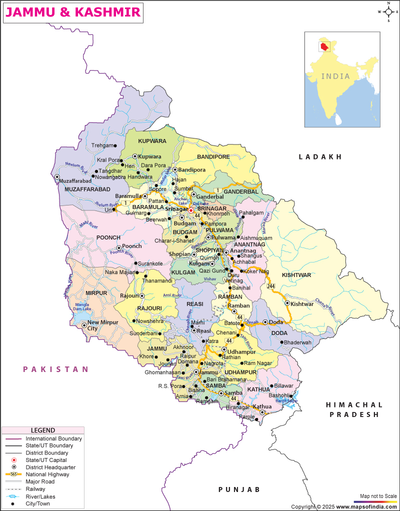 City Map of Jammu-And-Kashmir