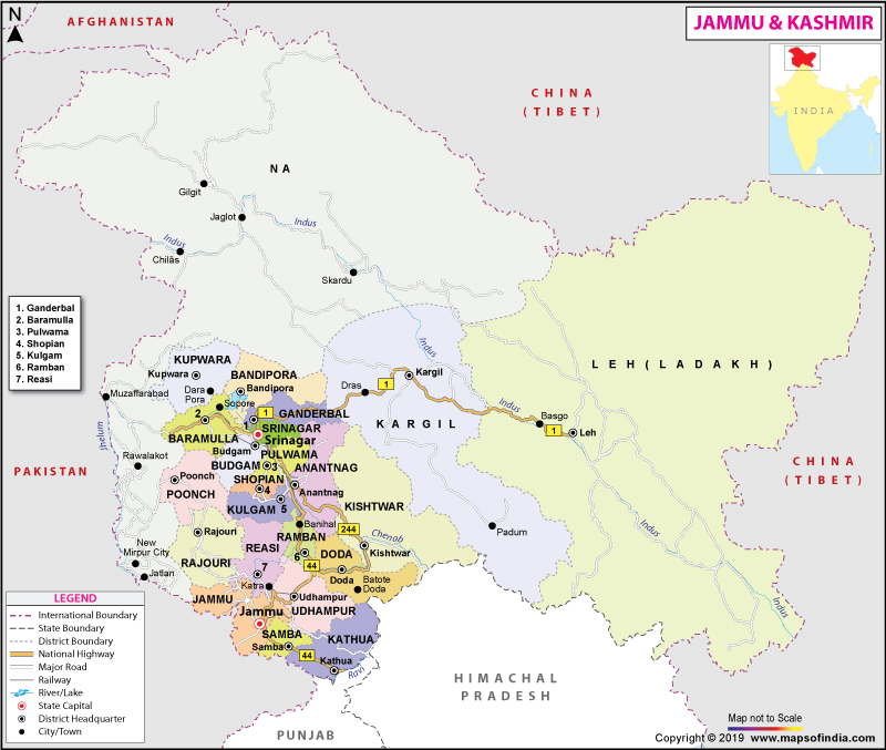 Map of Jammu Kashmir