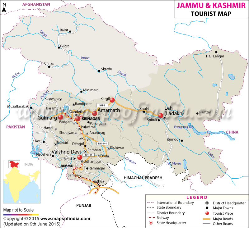 jammu kashmir tourist places map