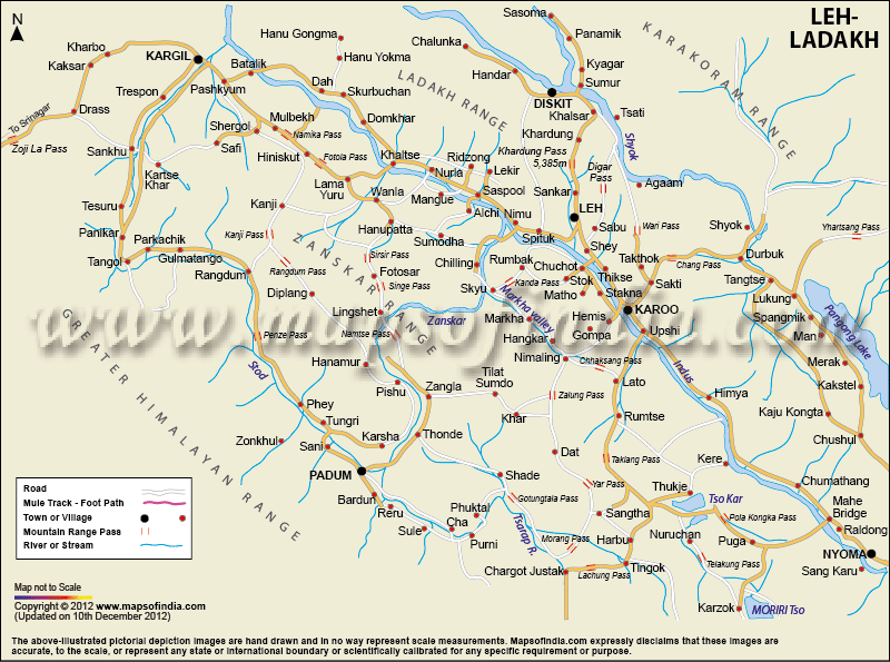 Leh Ladakh Map