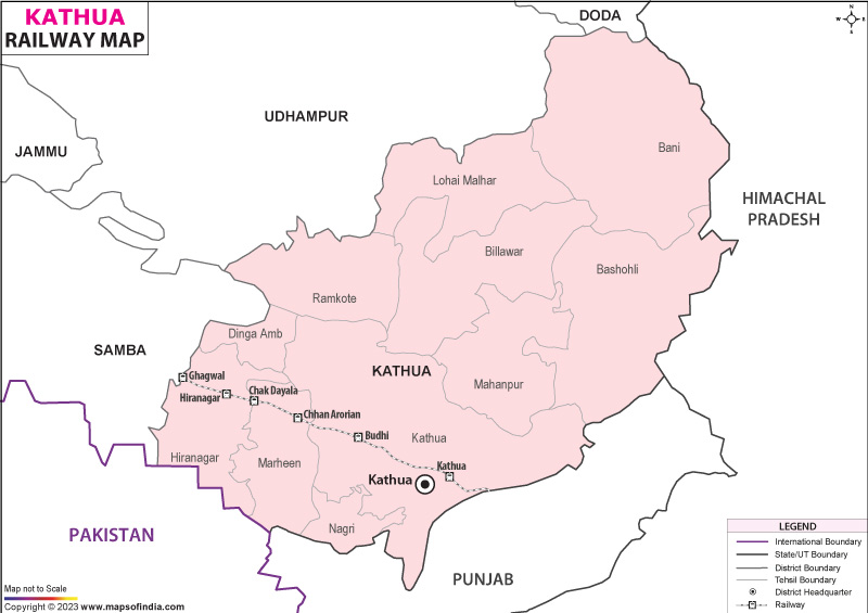 Kathua Railway Map
