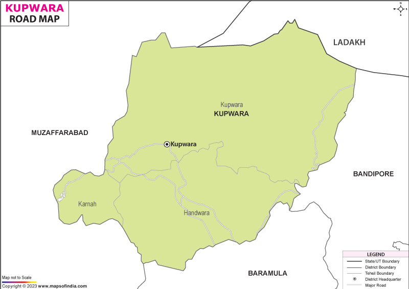 Road Map of Kupwara