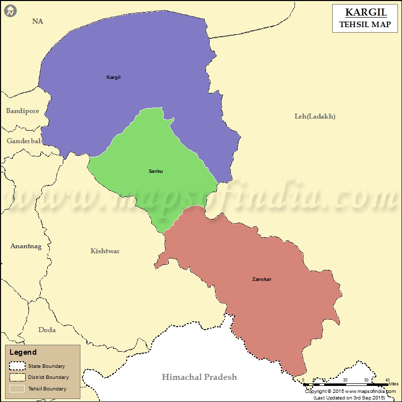 Tehsil Map of Kargil 