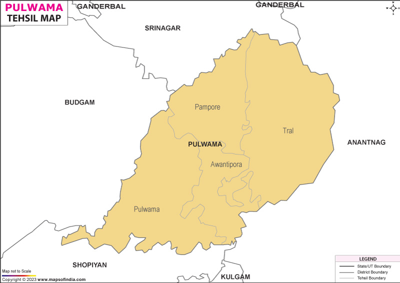 Tehsil Map of Pulwama