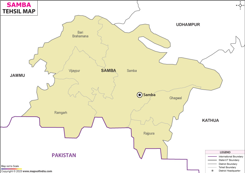 Tehsil Map of Samba