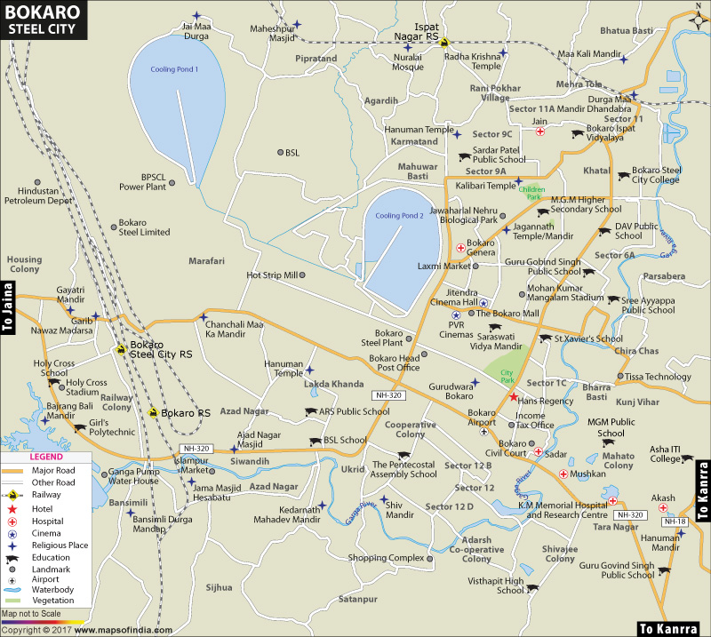 Map of Bokaro Steel City