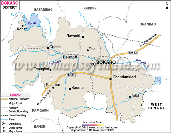 District Map of Bokaro