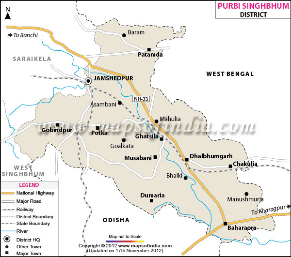 District Map of East Singhbhum