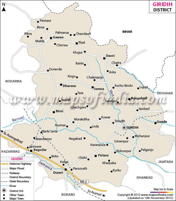 District Map of Giridih