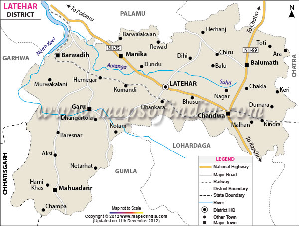 District Map of Latehar