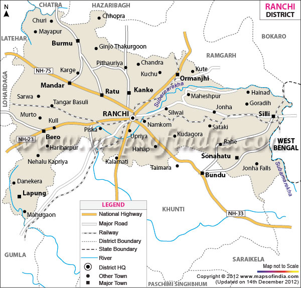 District Map of Ranchi