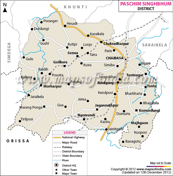District Map of West Singhbhum