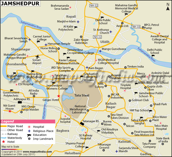 Jamshedpur City  Map