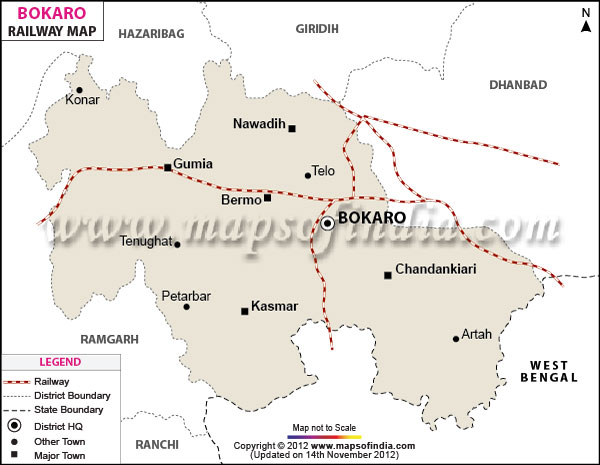  Railway Map of Bokaro