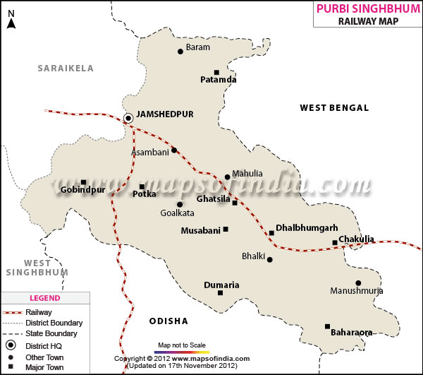  Railway Map of East Singhbhum