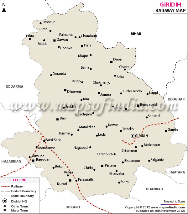  Railway Map of Giridih