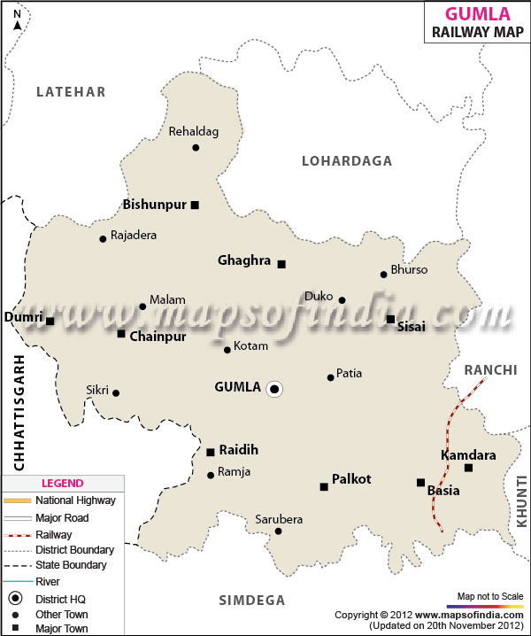  Railway Map of Gumla