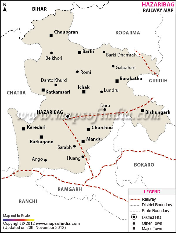  Railway Map of Hazaribagh