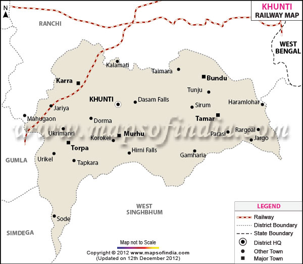  Railway Map of Khunti 