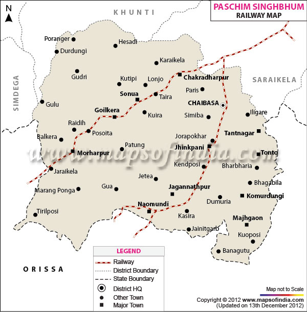  Railway Map of West Singhbhum